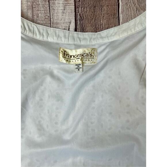 Francesca's Sleeveless Eyelet Lace White Lined  Sheath Dress SMALL Vanilla Girl - Picture 9 of 15